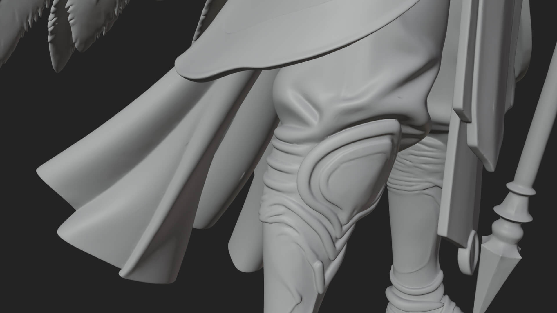 Valkyrie with Spear Statue Design 9 3D Print Model 3D Model