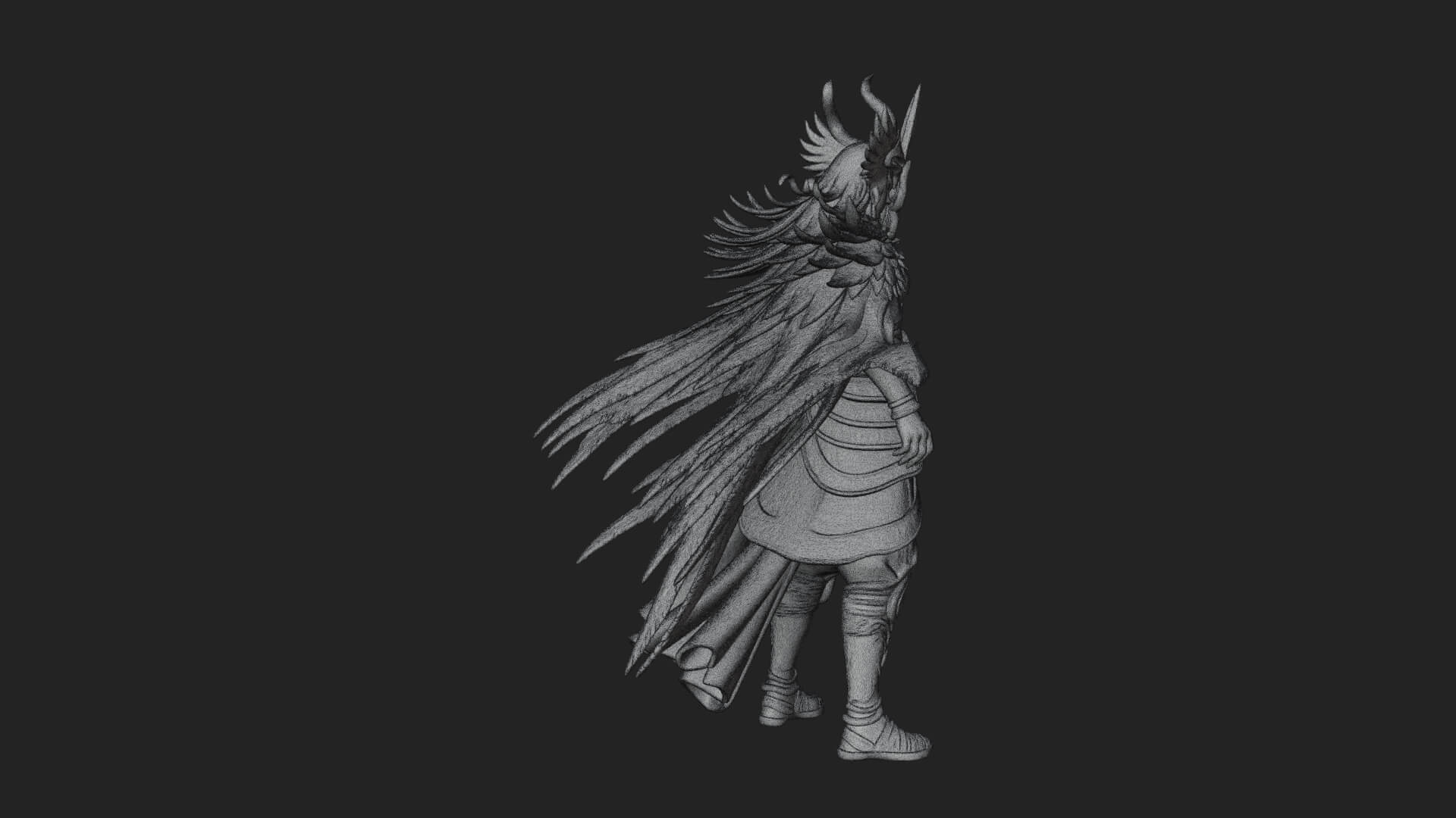 Valkyrie with Spear Statue Design 9 3D Print Model 3D Model