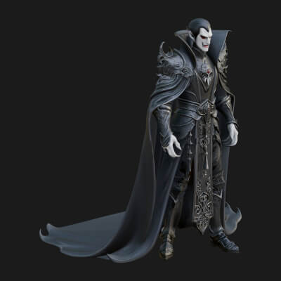 Vampire Lord Statue Design 1 3D Print Model