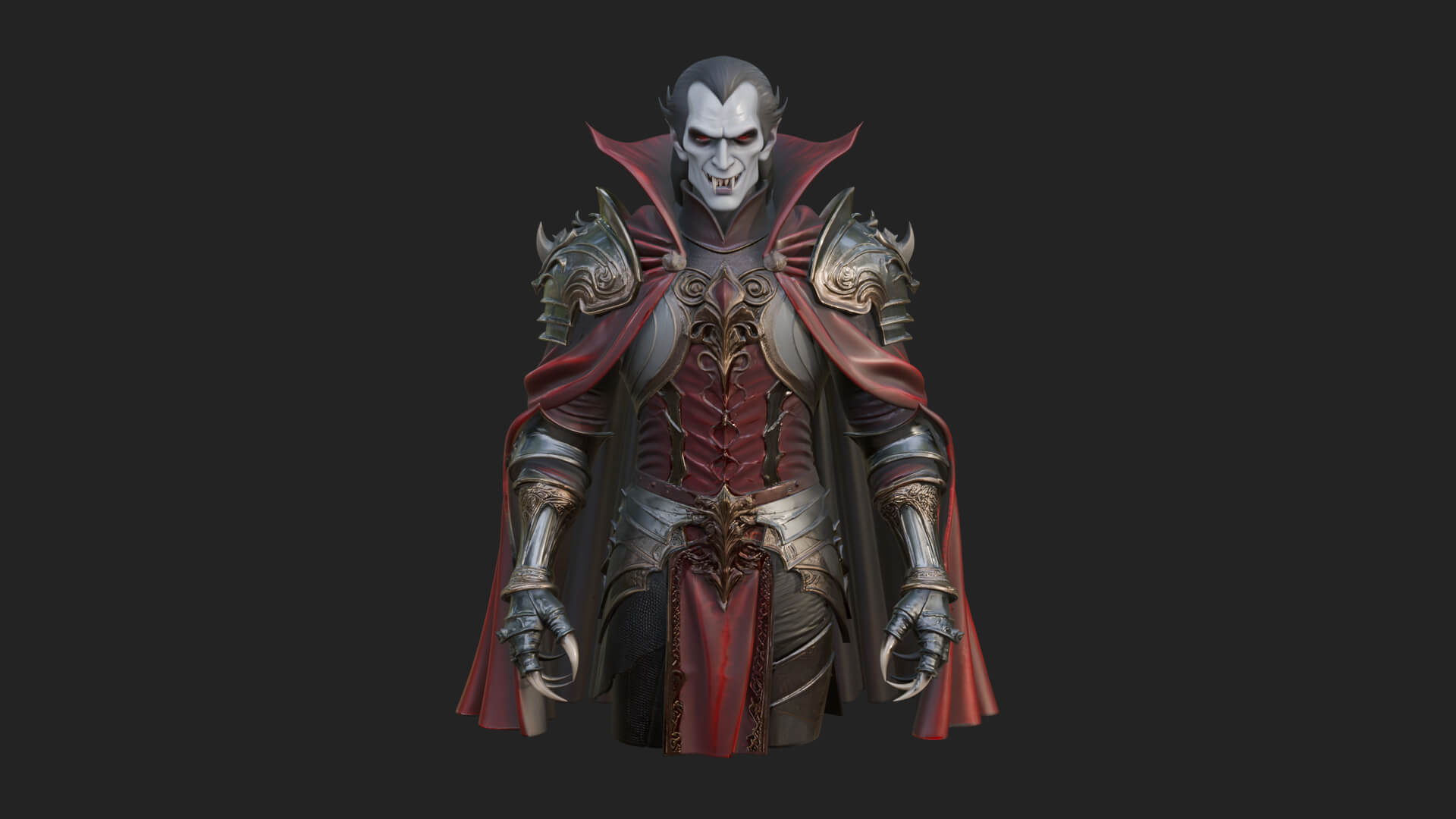 Vampire Lord Statue Design 2 3D Print Model 3D Model