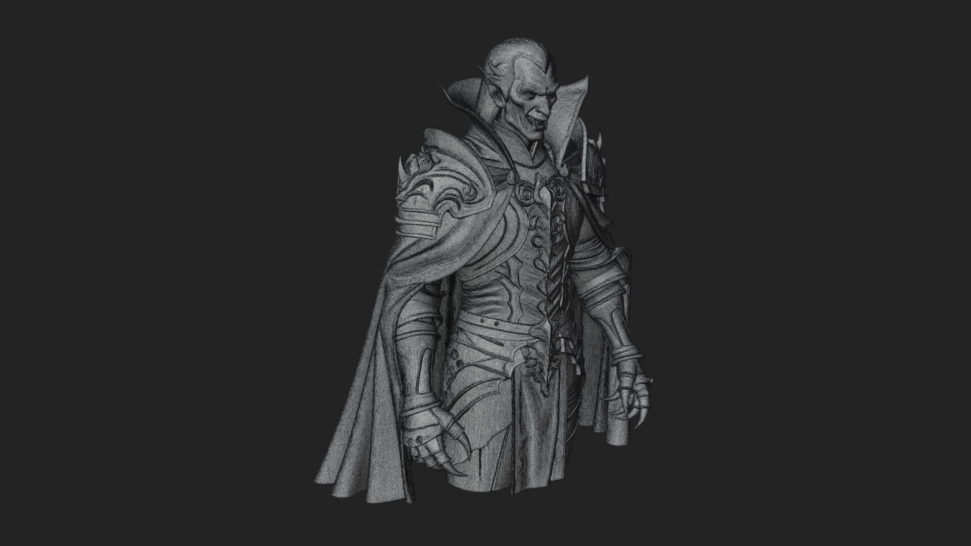 Vampire Lord Statue Design 2 3D Print Model 3D Model