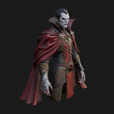 Vampire Lord Statue Design 4 3D Print Model