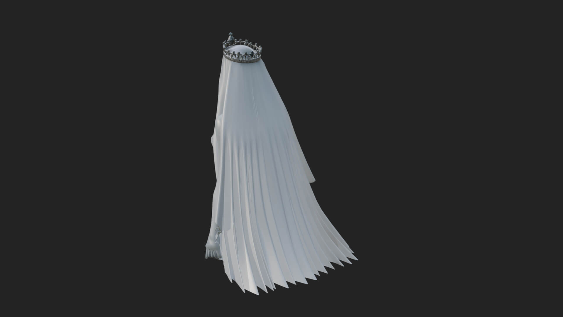 Veiled Ghost Bride Statue Design 1 3D Print Model 3D Model