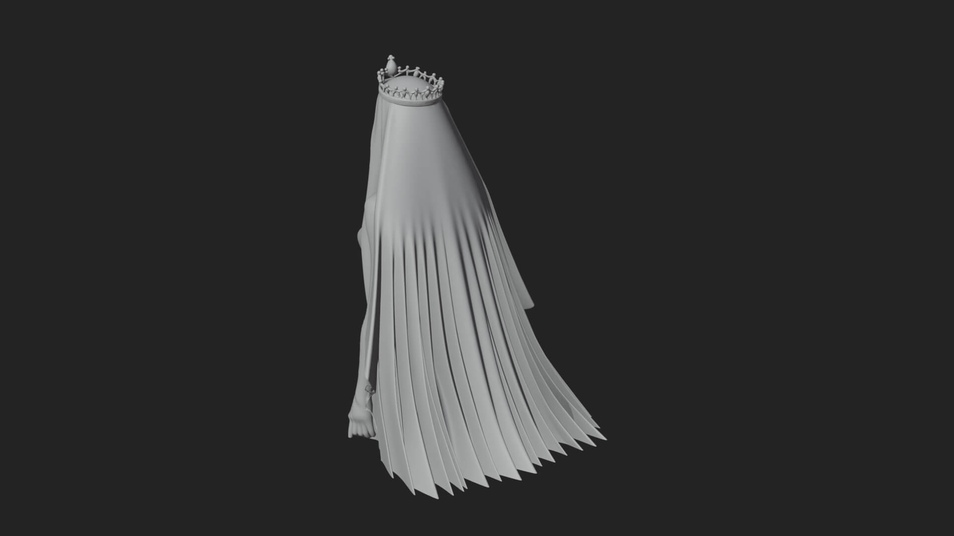 Veiled Ghost Bride Statue Design 1 3D Print Model 3D Model