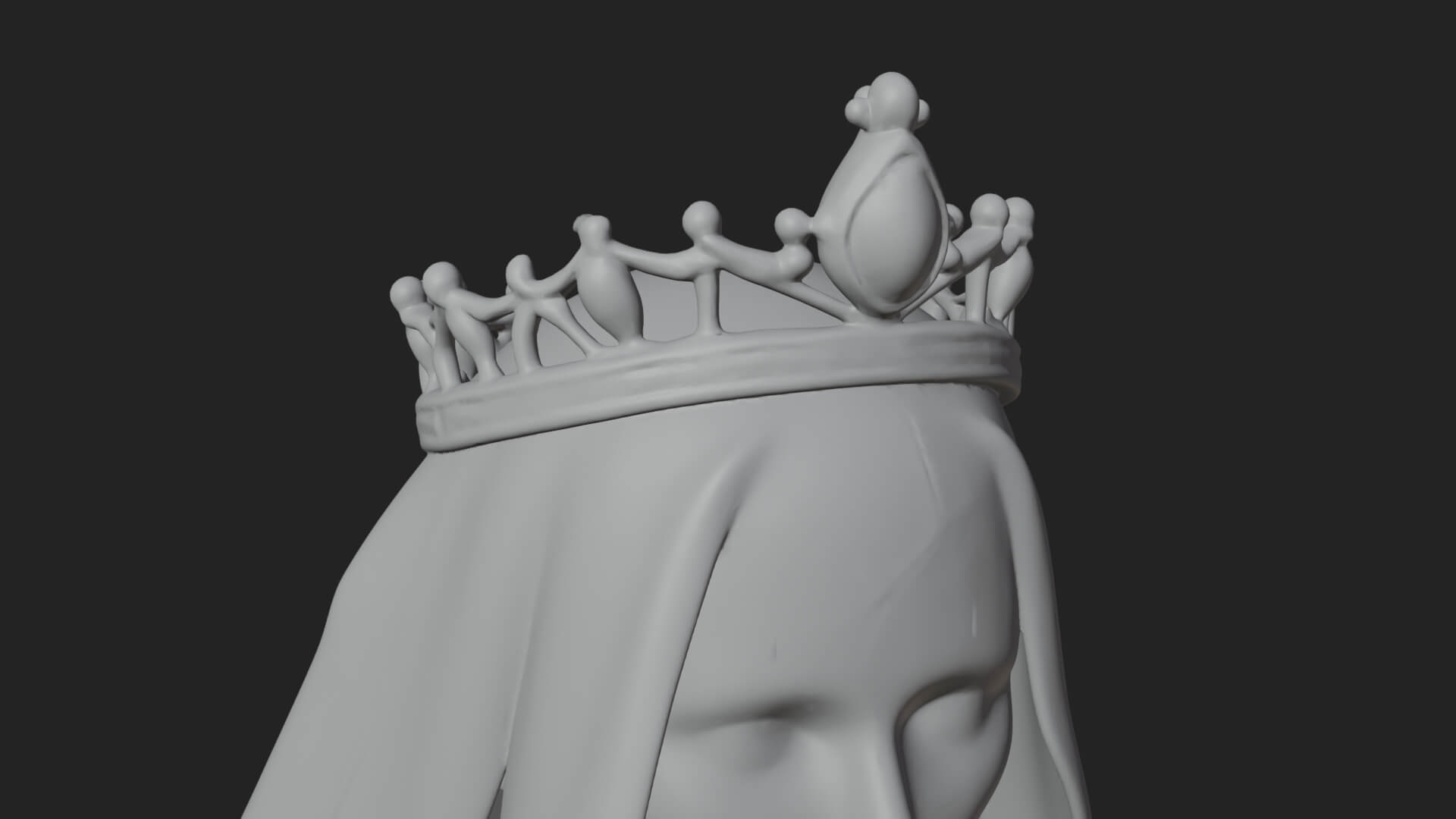 Veiled Ghost Bride Statue Design 1 3D Print Model 3D Model
