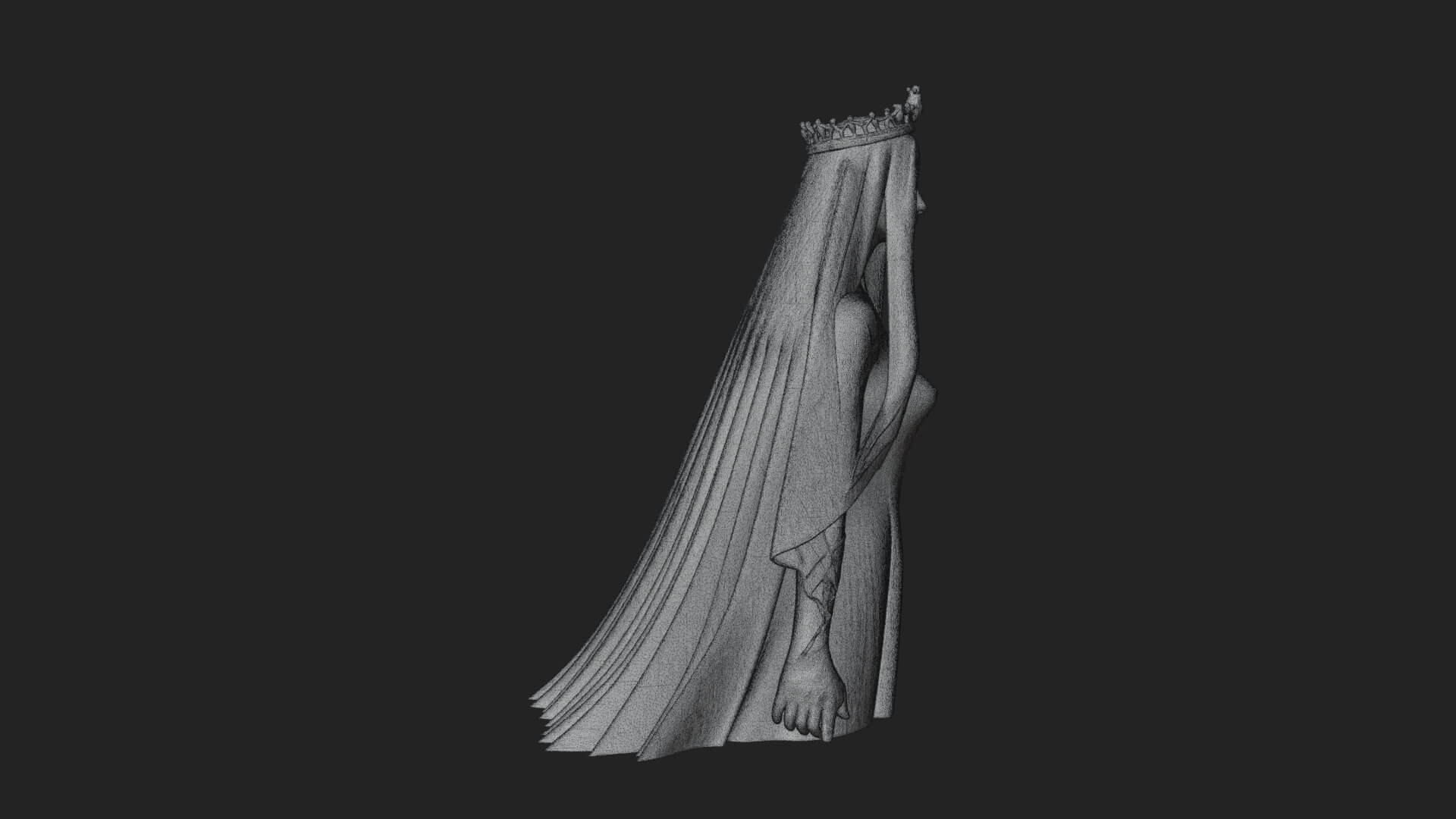 Veiled Ghost Bride Statue Design 1 3D Print Model 3D Model