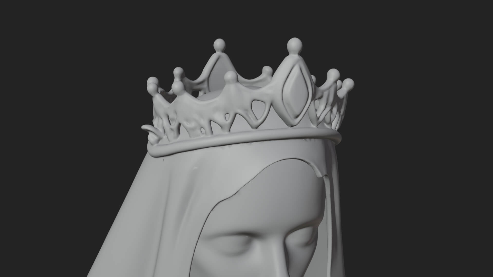 Veiled Ghost Bride Statue Design 2 3D Print Model 3D Model