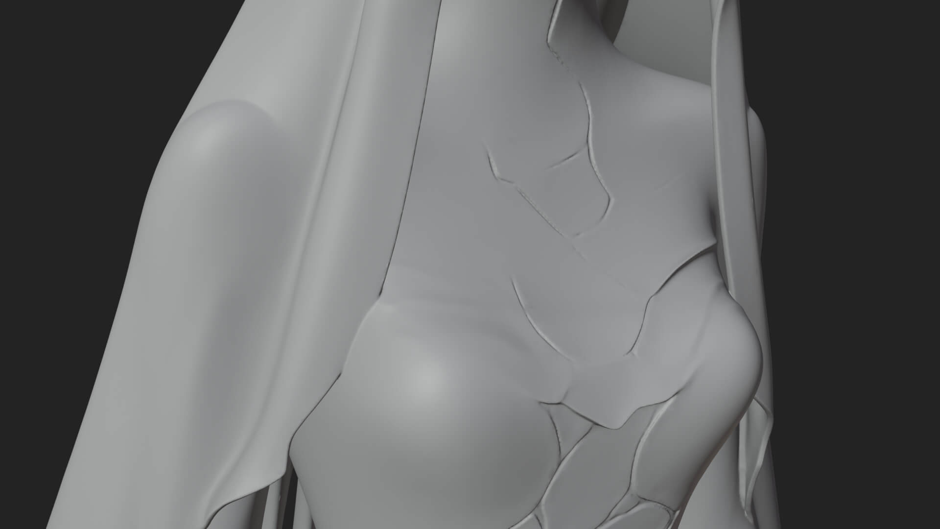 Veiled Ghost Bride Statue Design 2 3D Print Model 3D Model