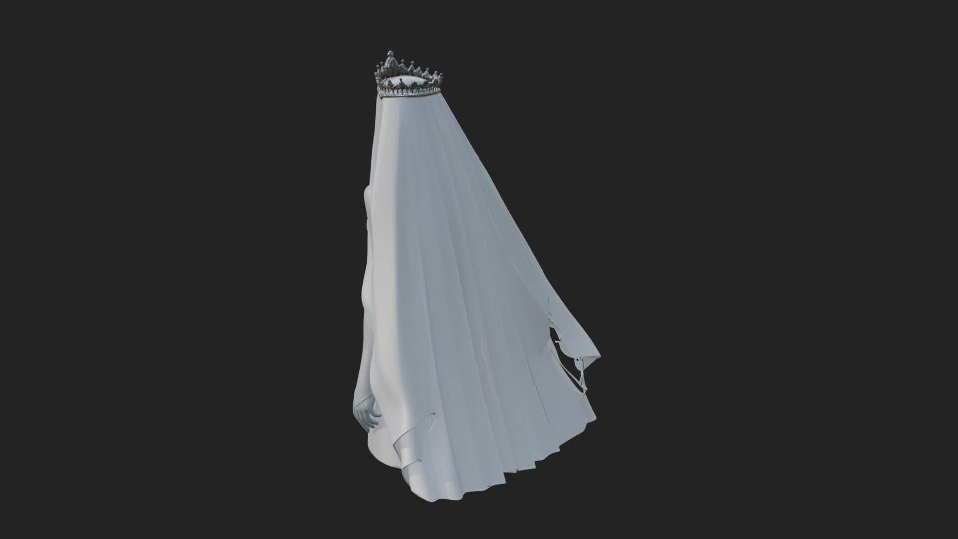 Veiled Ghost Bride Statue Design 3 3D Print Model 3D Model