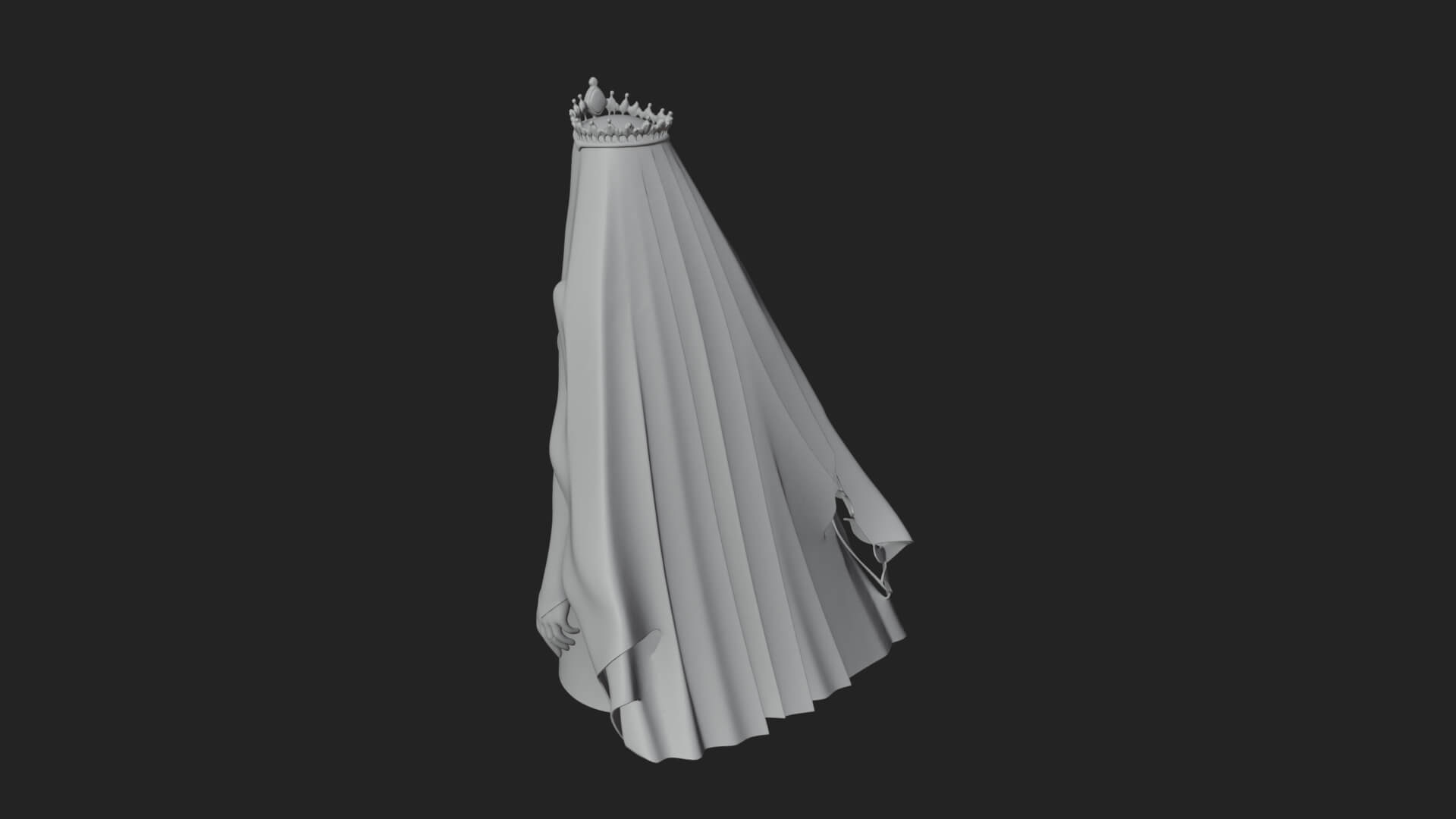 Veiled Ghost Bride Statue Design 3 3D Print Model 3D Model