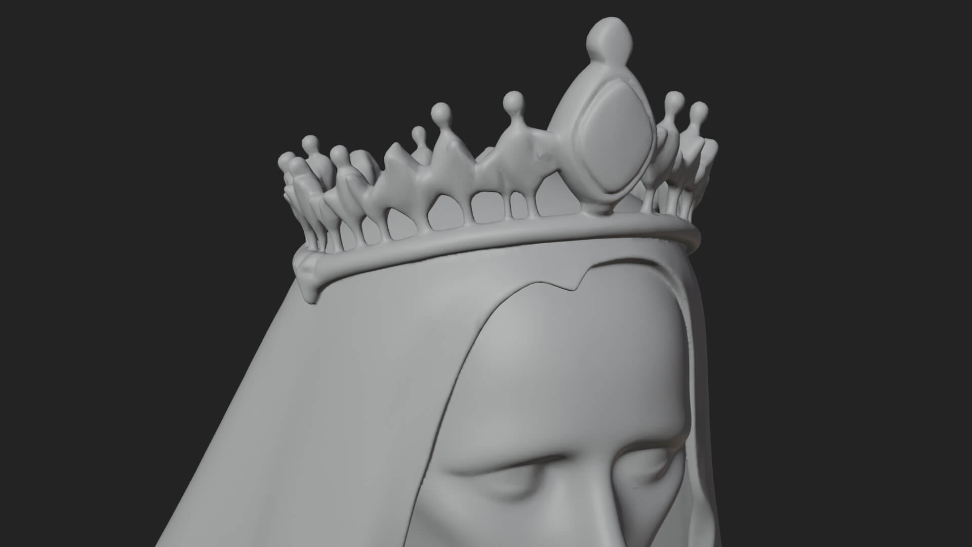 Veiled Ghost Bride Statue Design 3 3D Print Model 3D Model