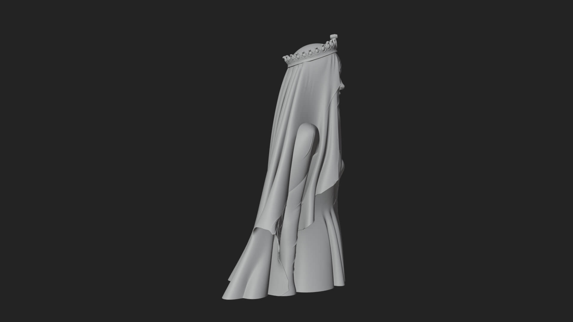 Veiled Ghost Bride Statue Design 4 3D Print Model 3D Model
