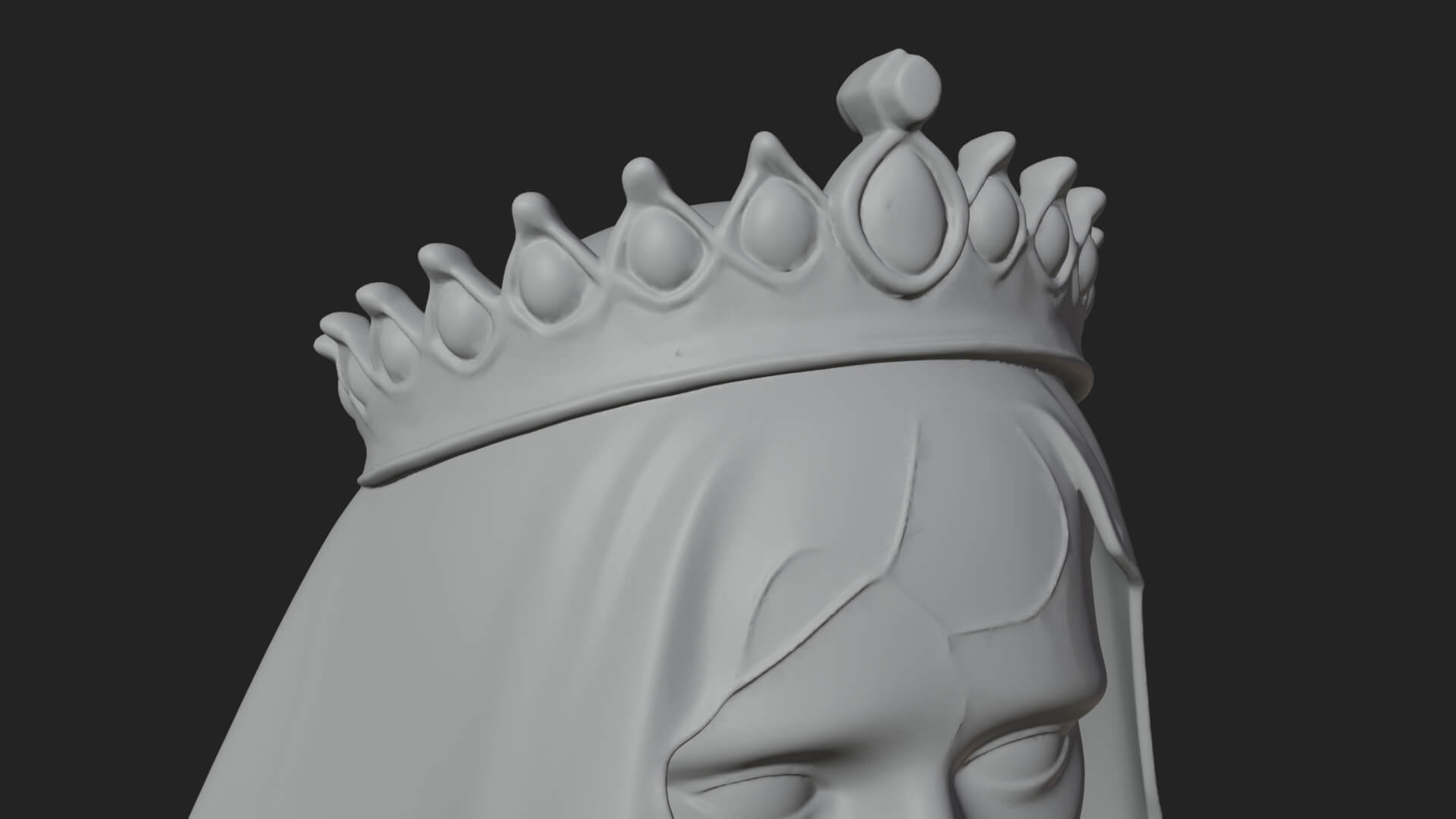 Veiled Ghost Bride Statue Design 4 3D Print Model 3D Model