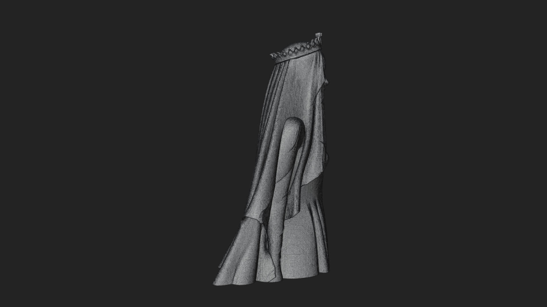 Veiled Ghost Bride Statue Design 4 3D Print Model 3D Model