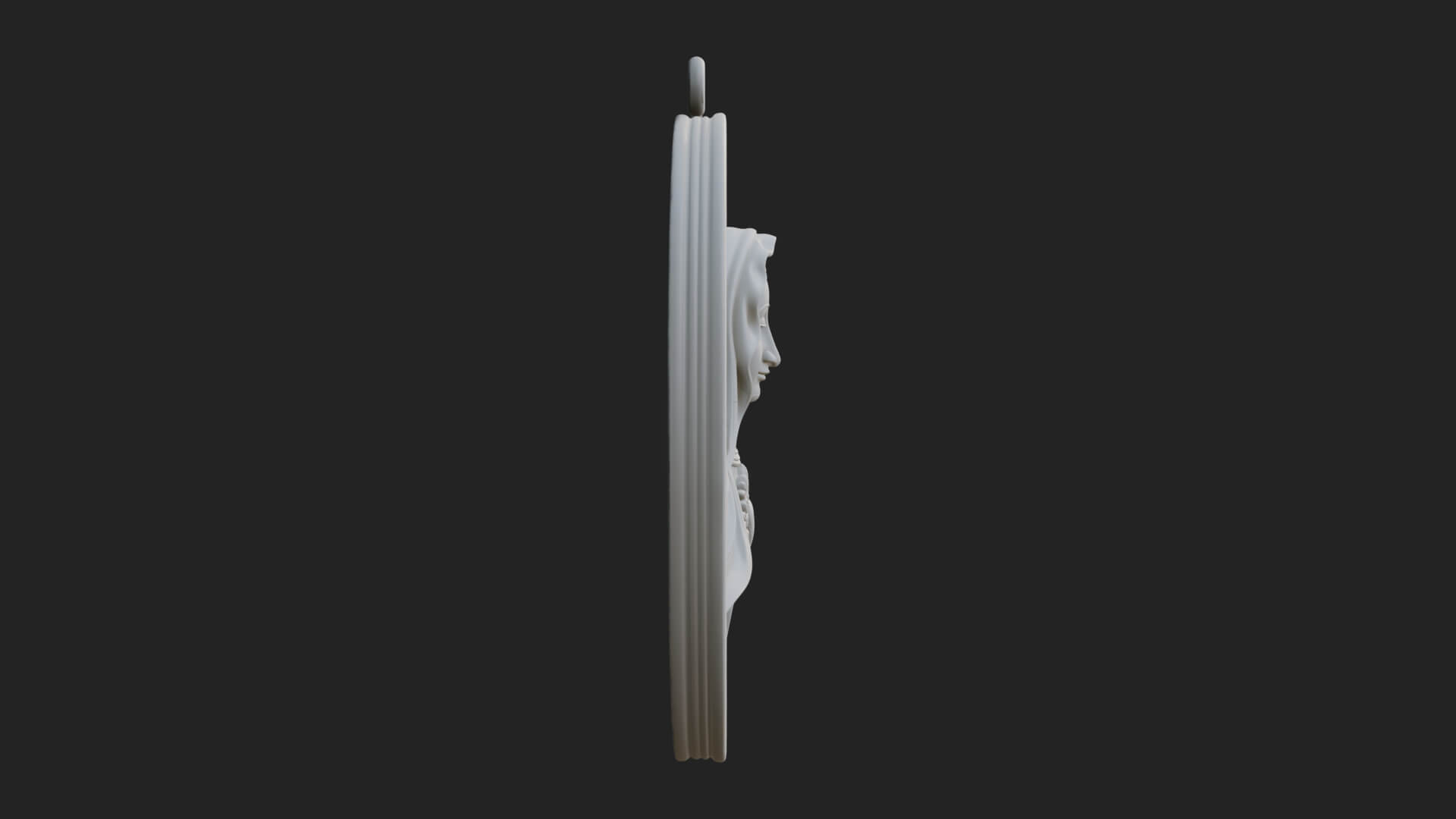 Veiled Madonna Oval Relief Plaque Design 2 3D Print Model 3D Model