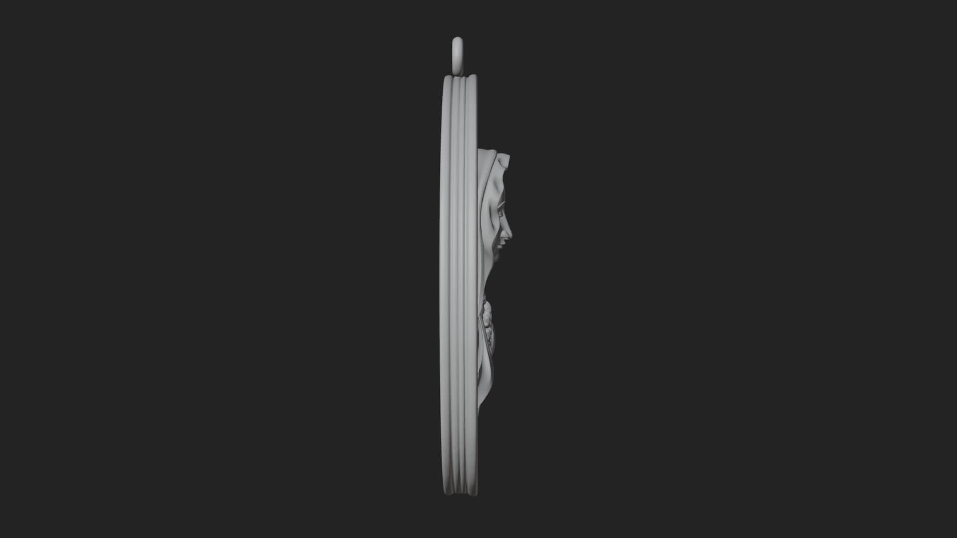 Veiled Madonna Oval Relief Plaque Design 2 3D Print Model 3D Model