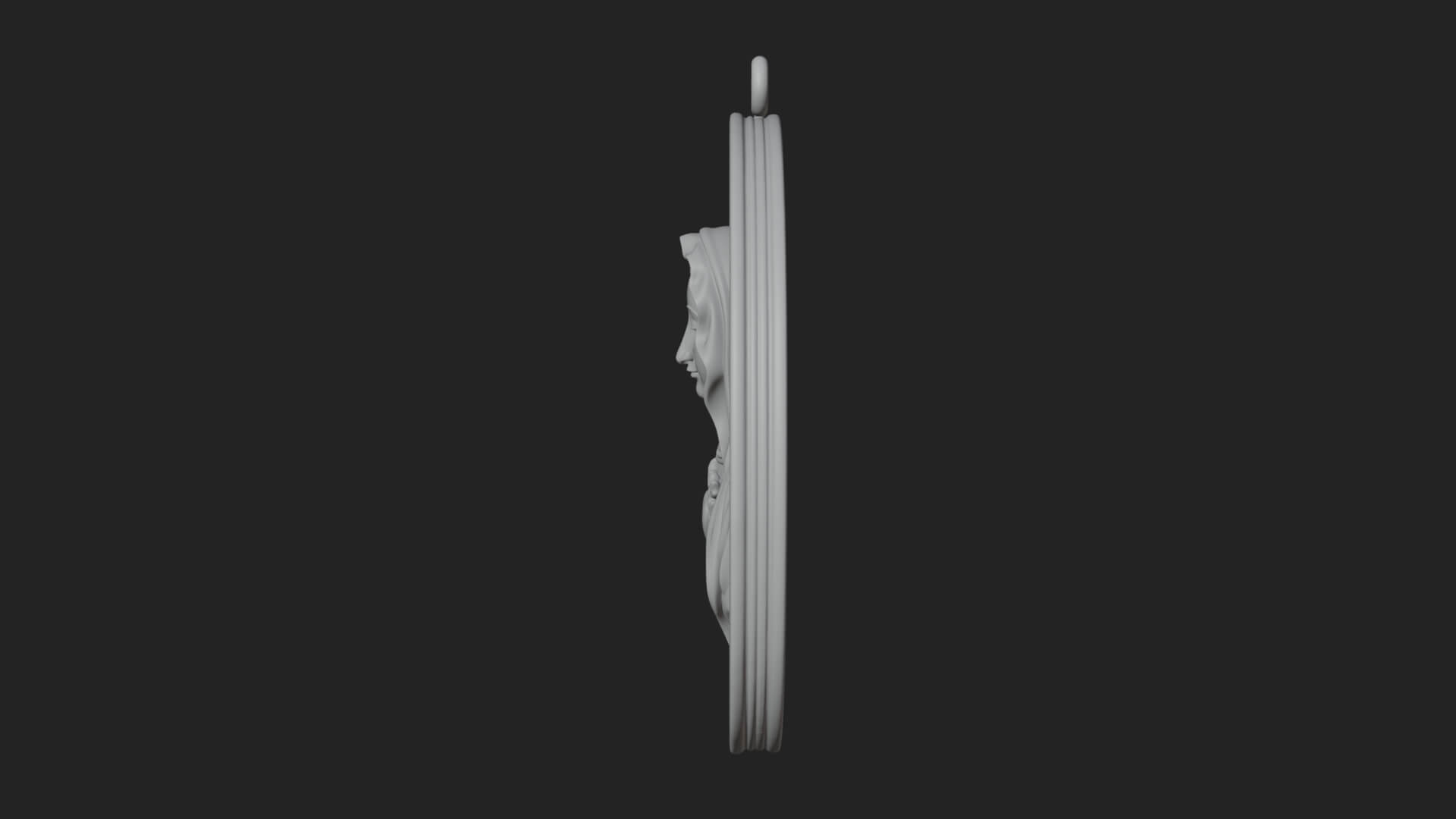 Veiled Madonna Oval Relief Plaque Design 2 3D Print Model 3D Model