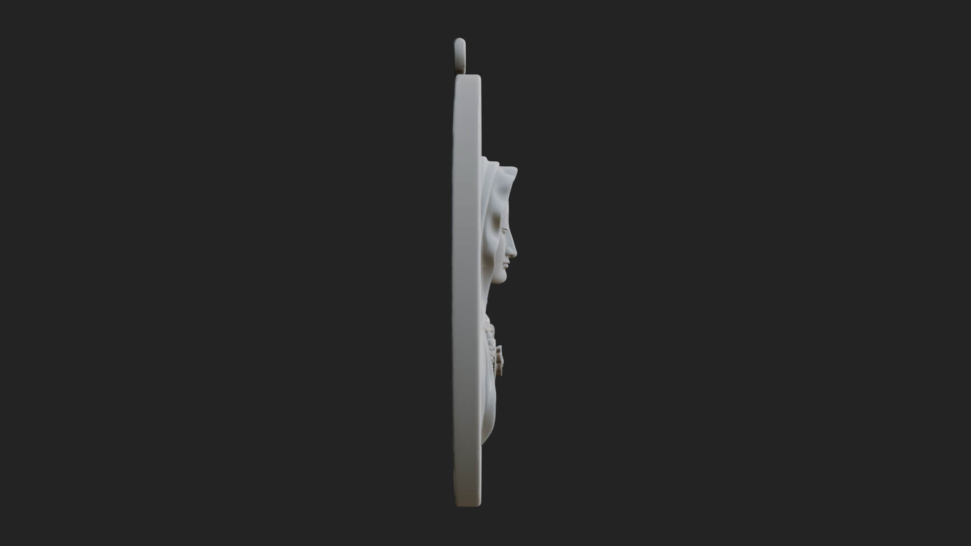Veiled Madonna Oval Relief Plaque Design 4 3D Print Model 3D Model