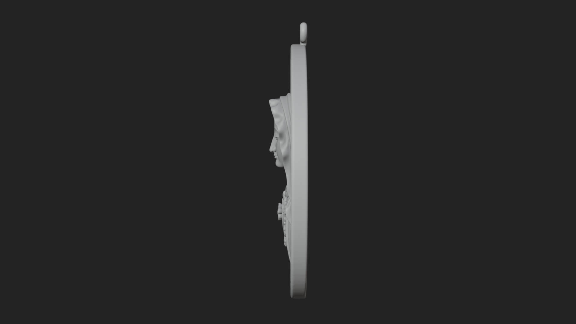 Veiled Madonna Oval Relief Plaque Design 4 3D Print Model 3D Model