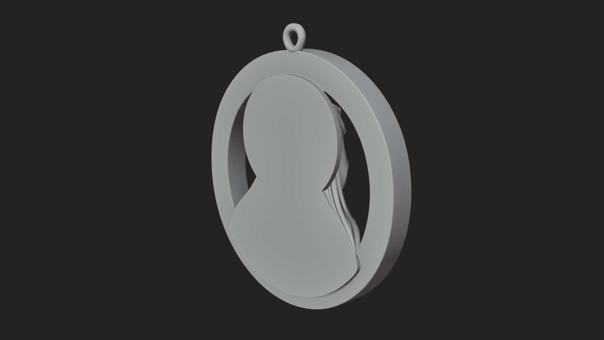 Veiled Madonna Oval Relief Plaque Design 6 3D Print Model 3D Model