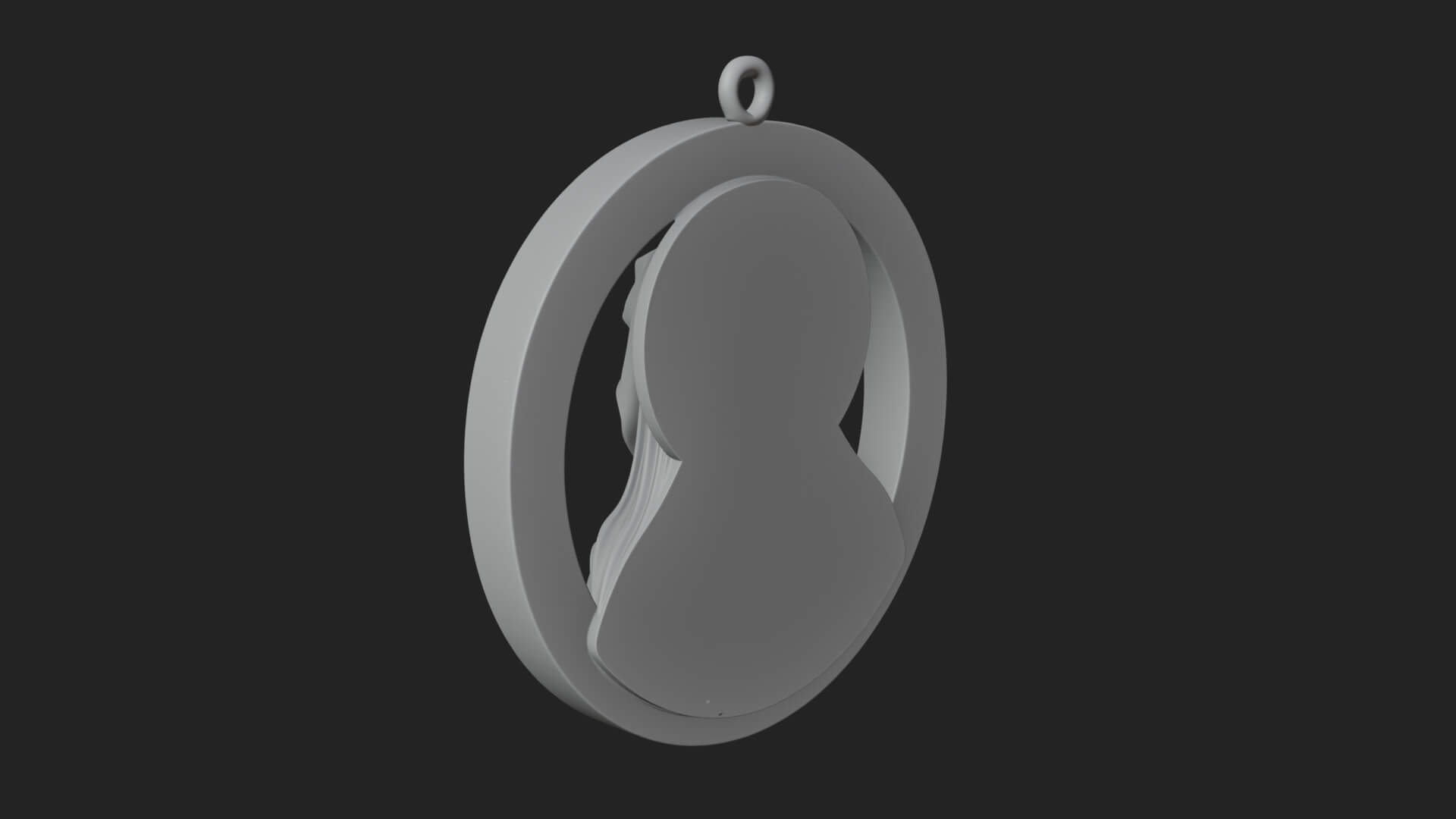 Veiled Madonna Oval Relief Plaque Design 6 3D Print Model 3D Model