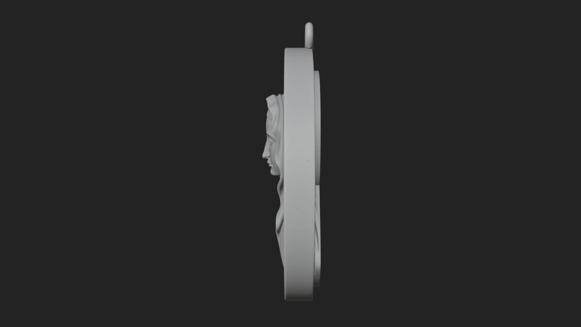 Veiled Madonna Oval Relief Plaque Design 6 3D Print Model 3D Model