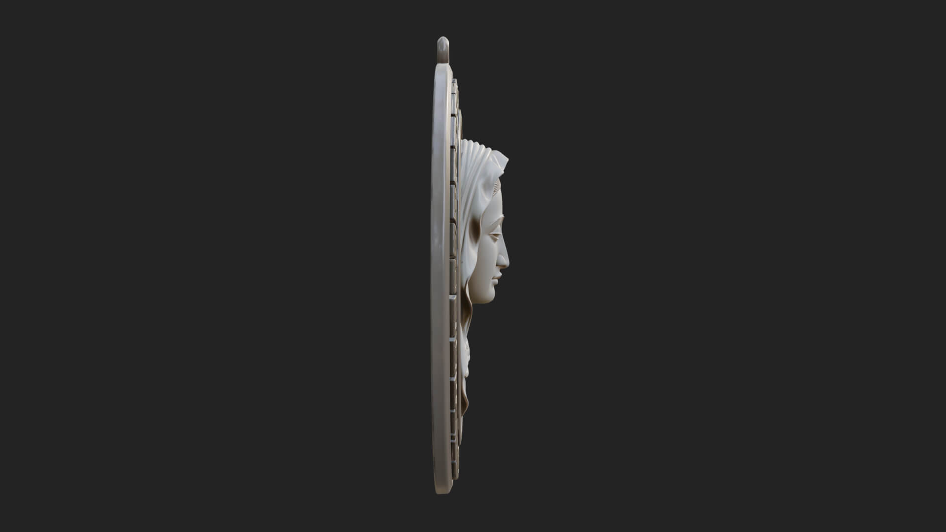 Veiled Madonna Oval Relief Plaque Design 7 3D Print Model 3D Model