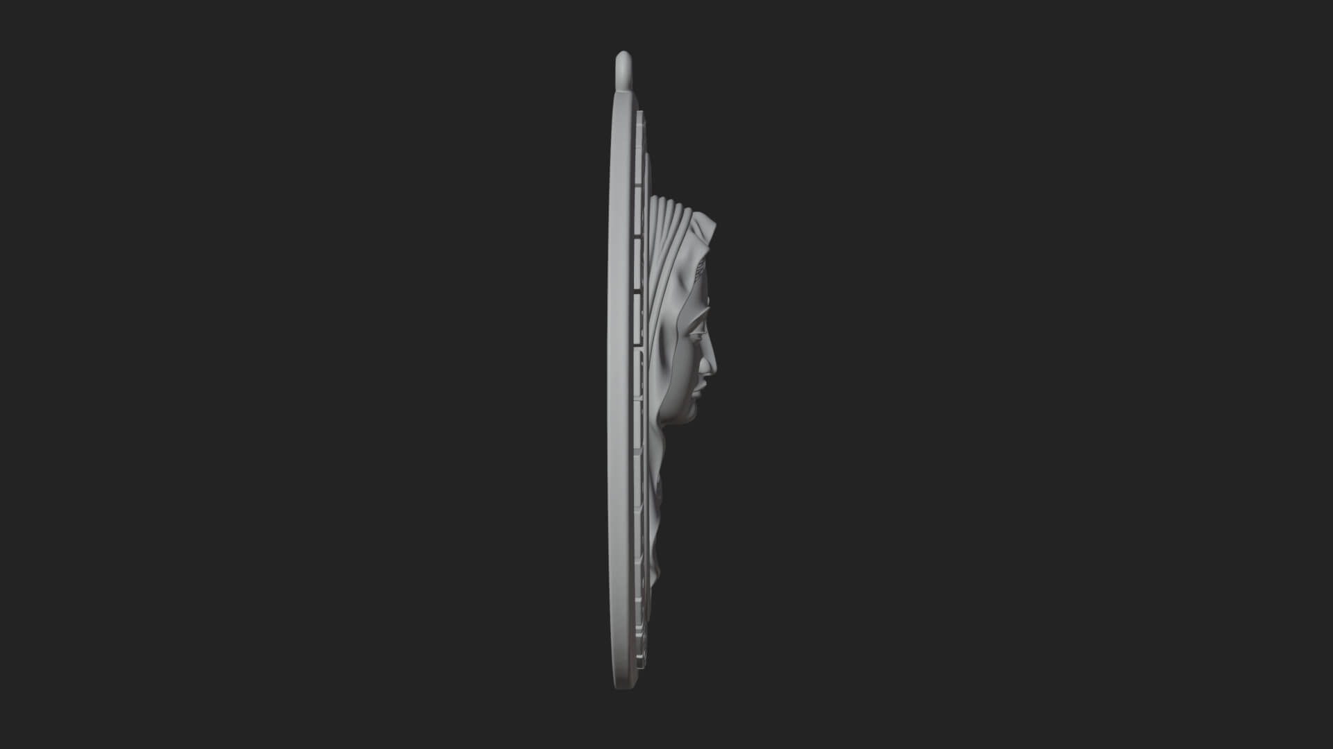 Veiled Madonna Oval Relief Plaque Design 7 3D Print Model 3D Model