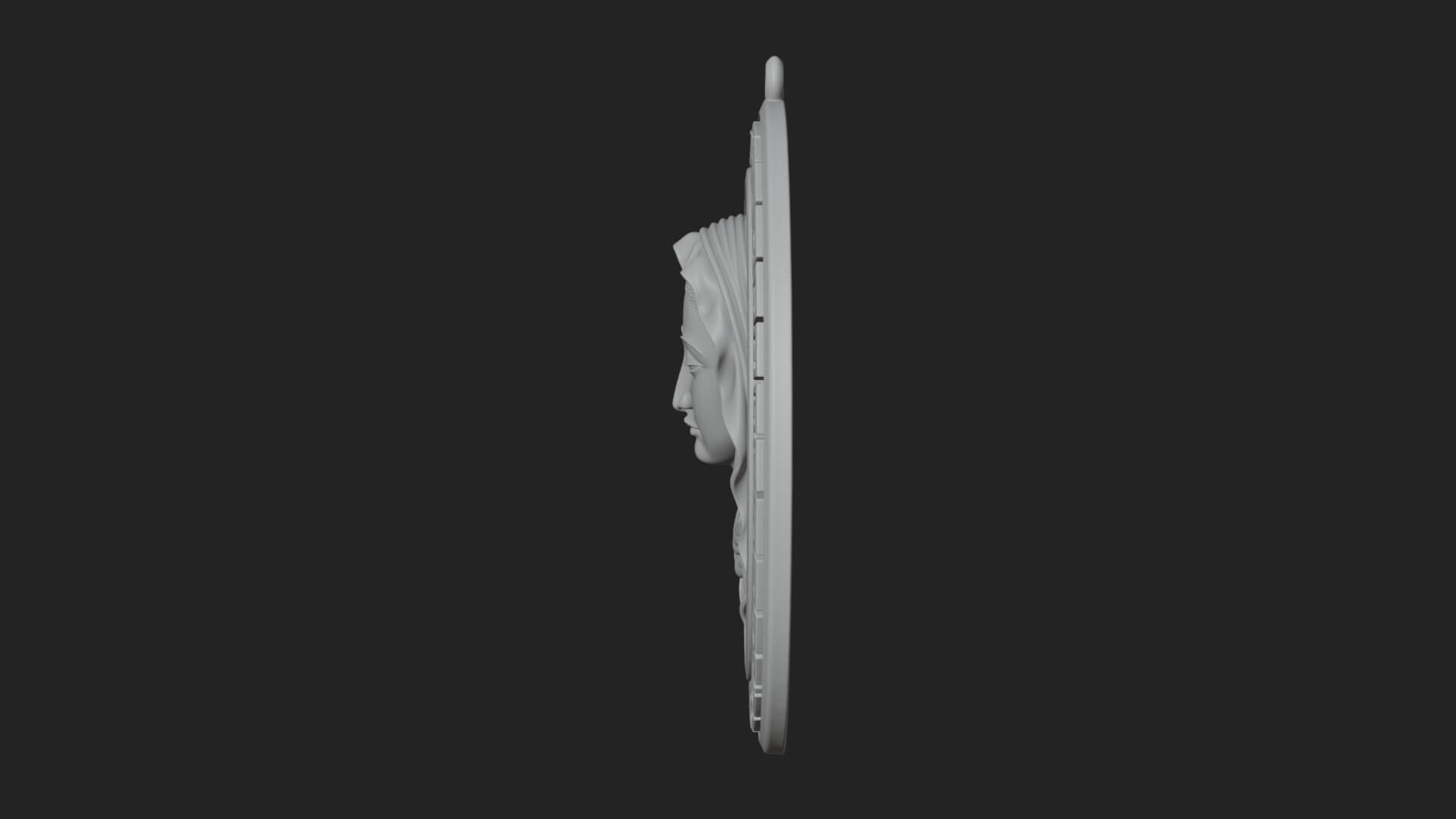 Veiled Madonna Oval Relief Plaque Design 7 3D Print Model 3D Model