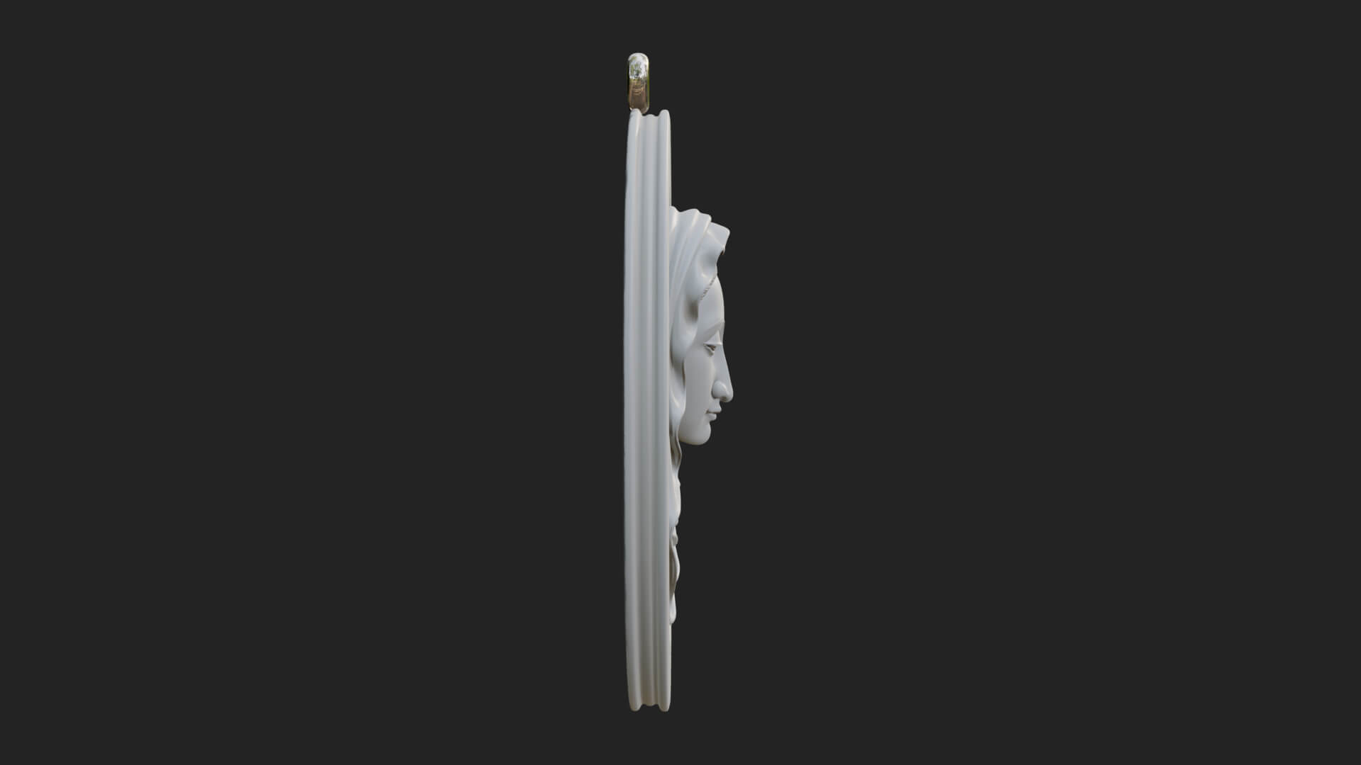 Veiled Madonna Oval Relief Plaque Design 8 3D Print Model 3D Model