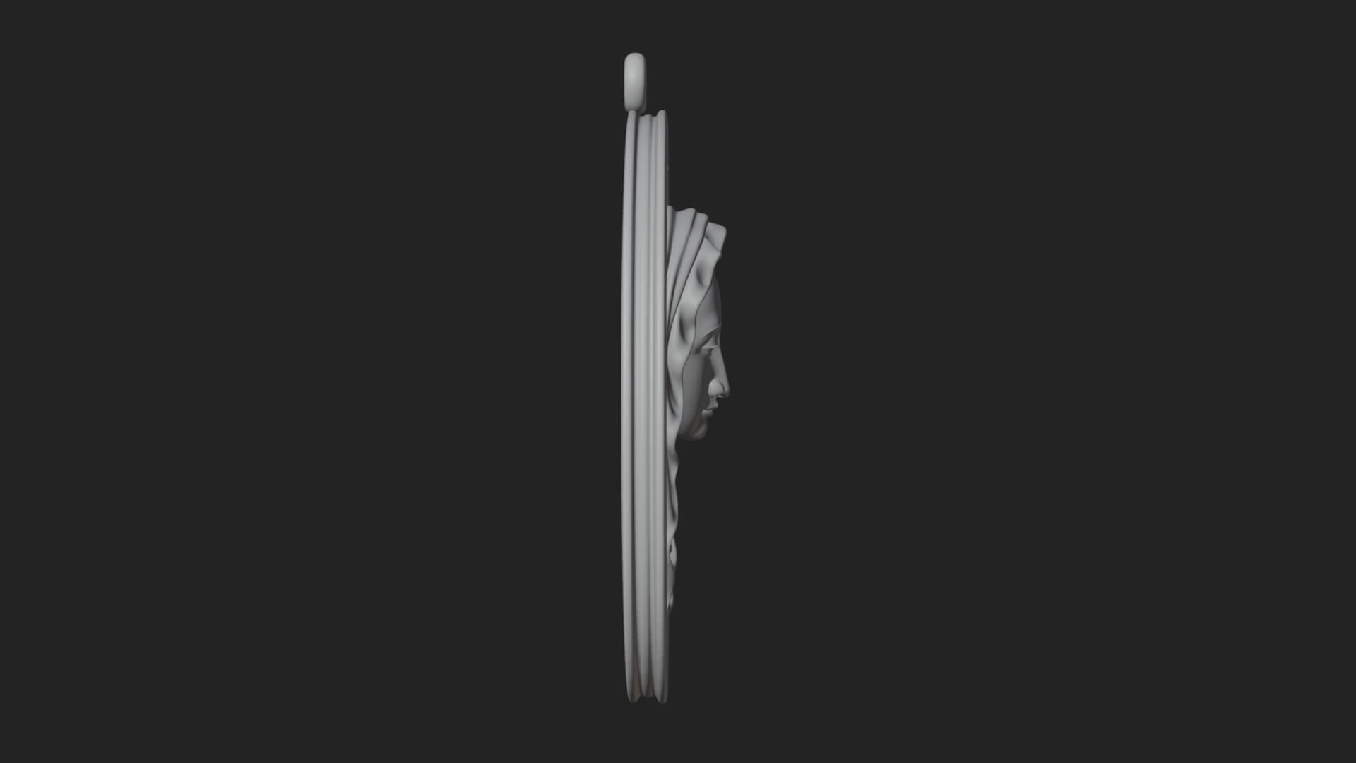 Veiled Madonna Oval Relief Plaque Design 8 3D Print Model 3D Model