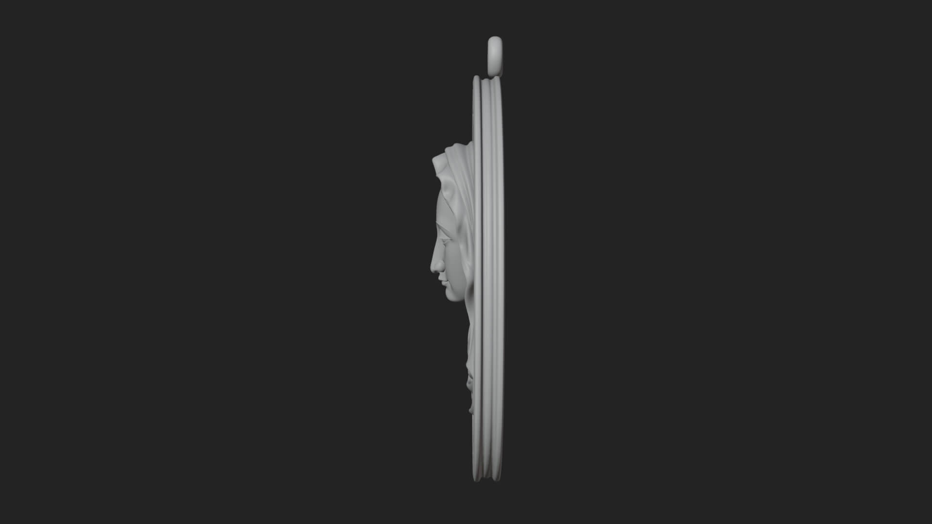 Veiled Madonna Oval Relief Plaque Design 8 3D Print Model 3D Model