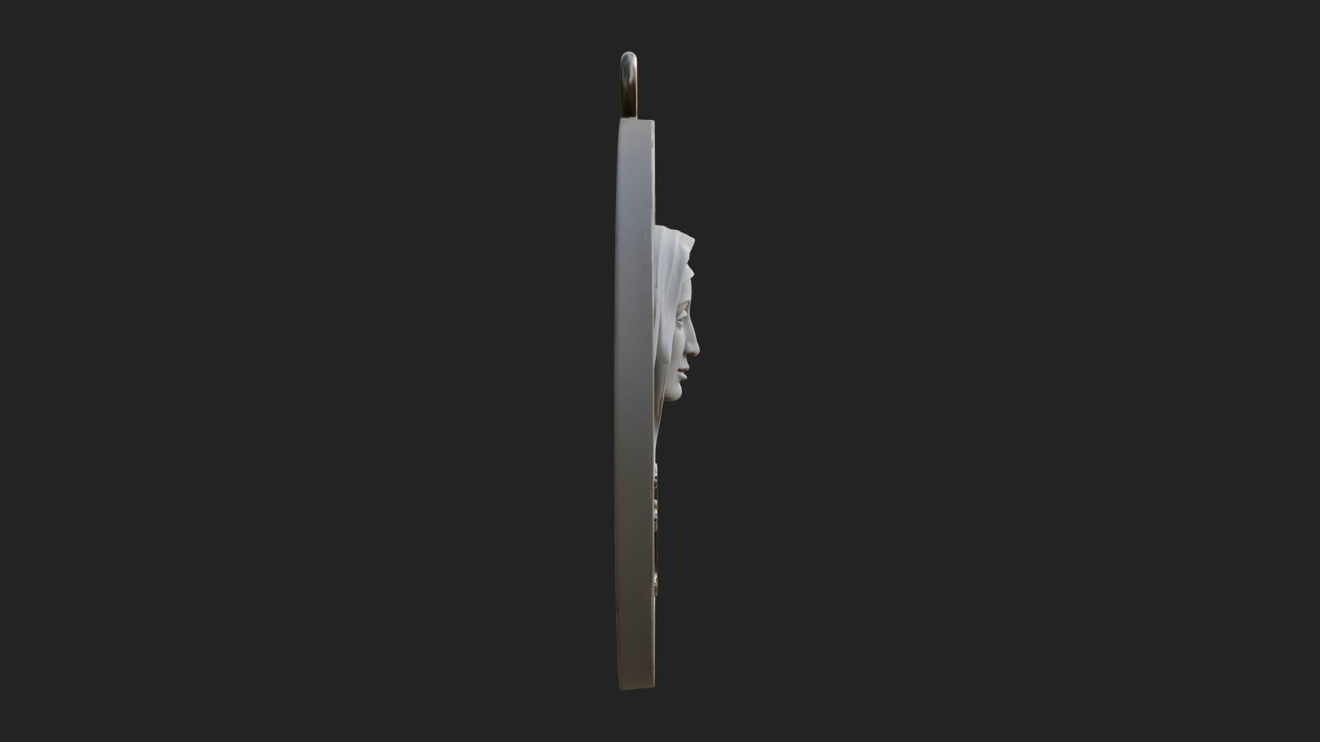 Veiled Nun Oval Relief Plaque Design 2 3D Print Model 3D Model