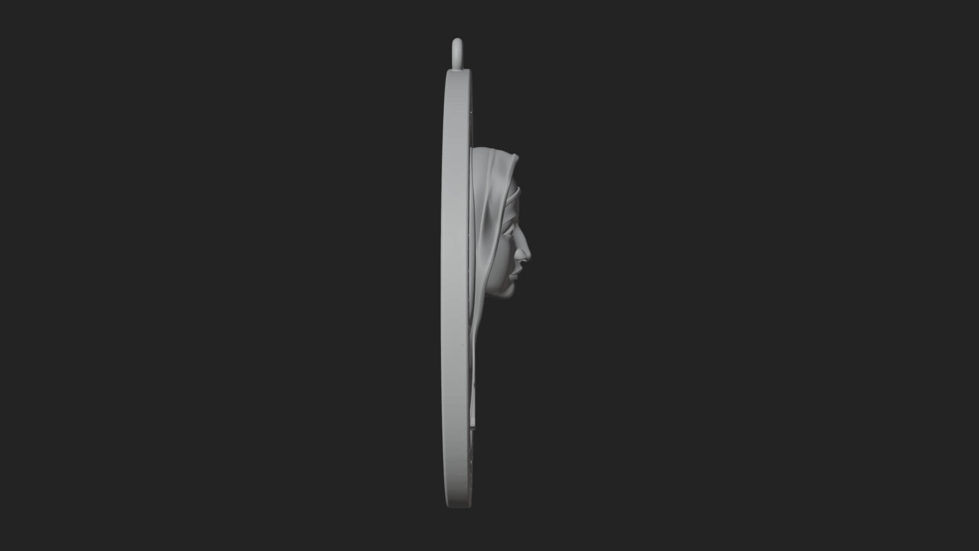 Veiled Nun Oval Relief Plaque Design 4 3D Print Model 3D Model
