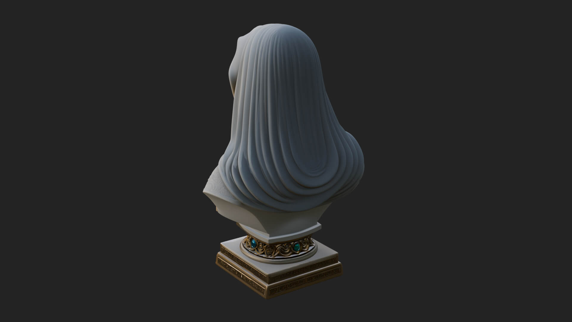 Veiled Saint Bust Statue Design 1 3D Print Model 3D Model