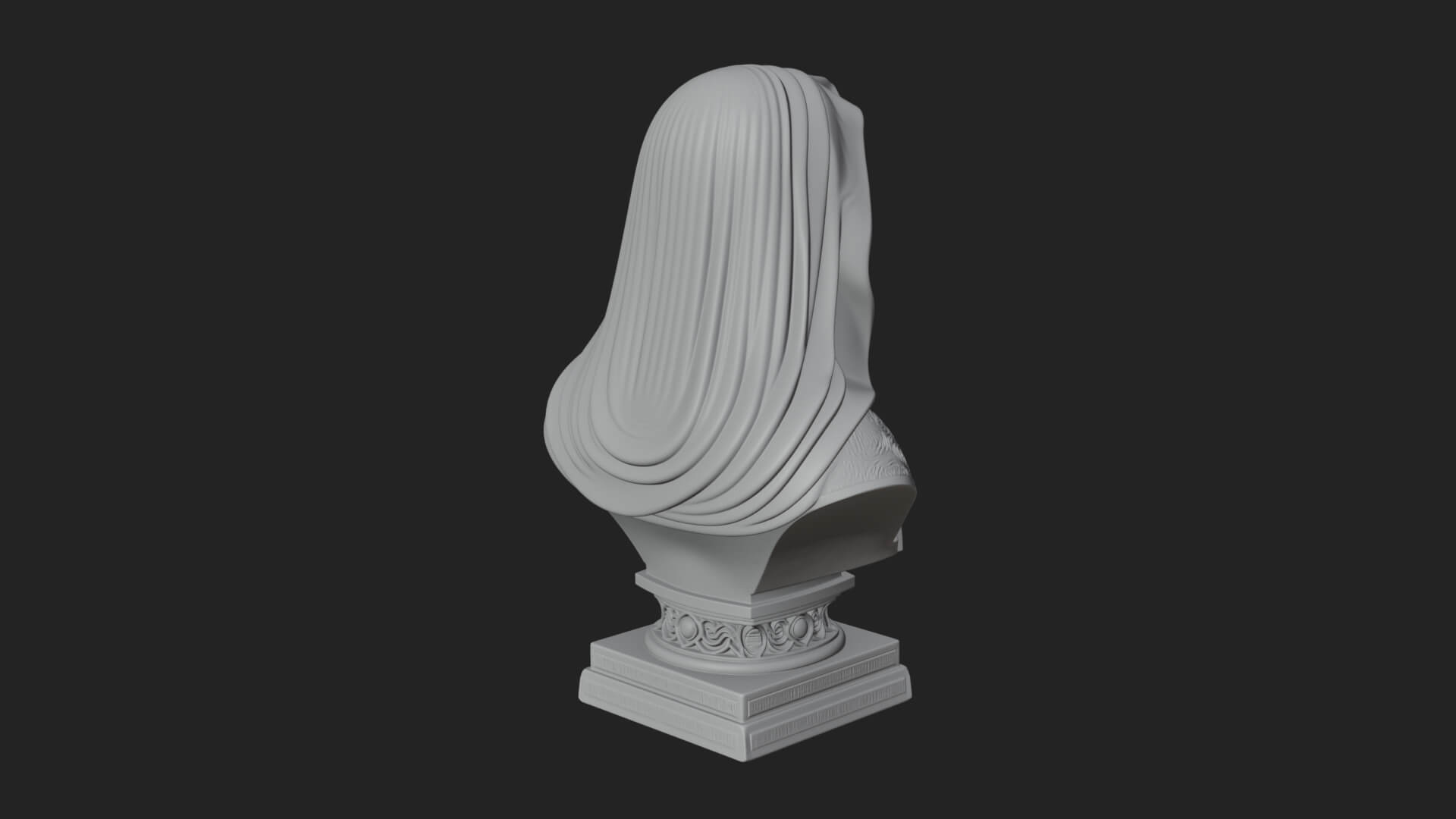 Veiled Saint Bust Statue Design 1 3D Print Model 3D Model