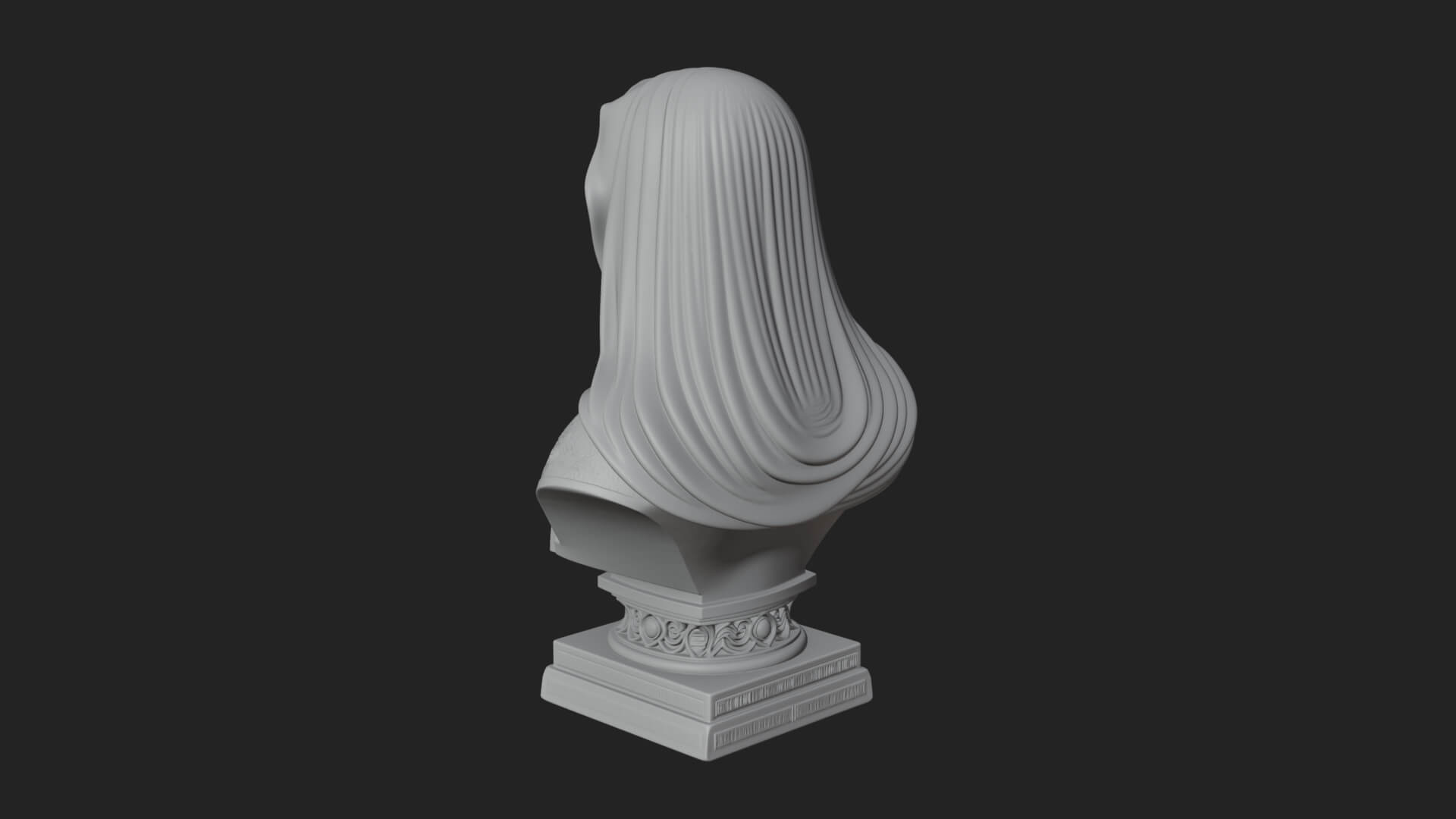 Veiled Saint Bust Statue Design 1 3D Print Model 3D Model