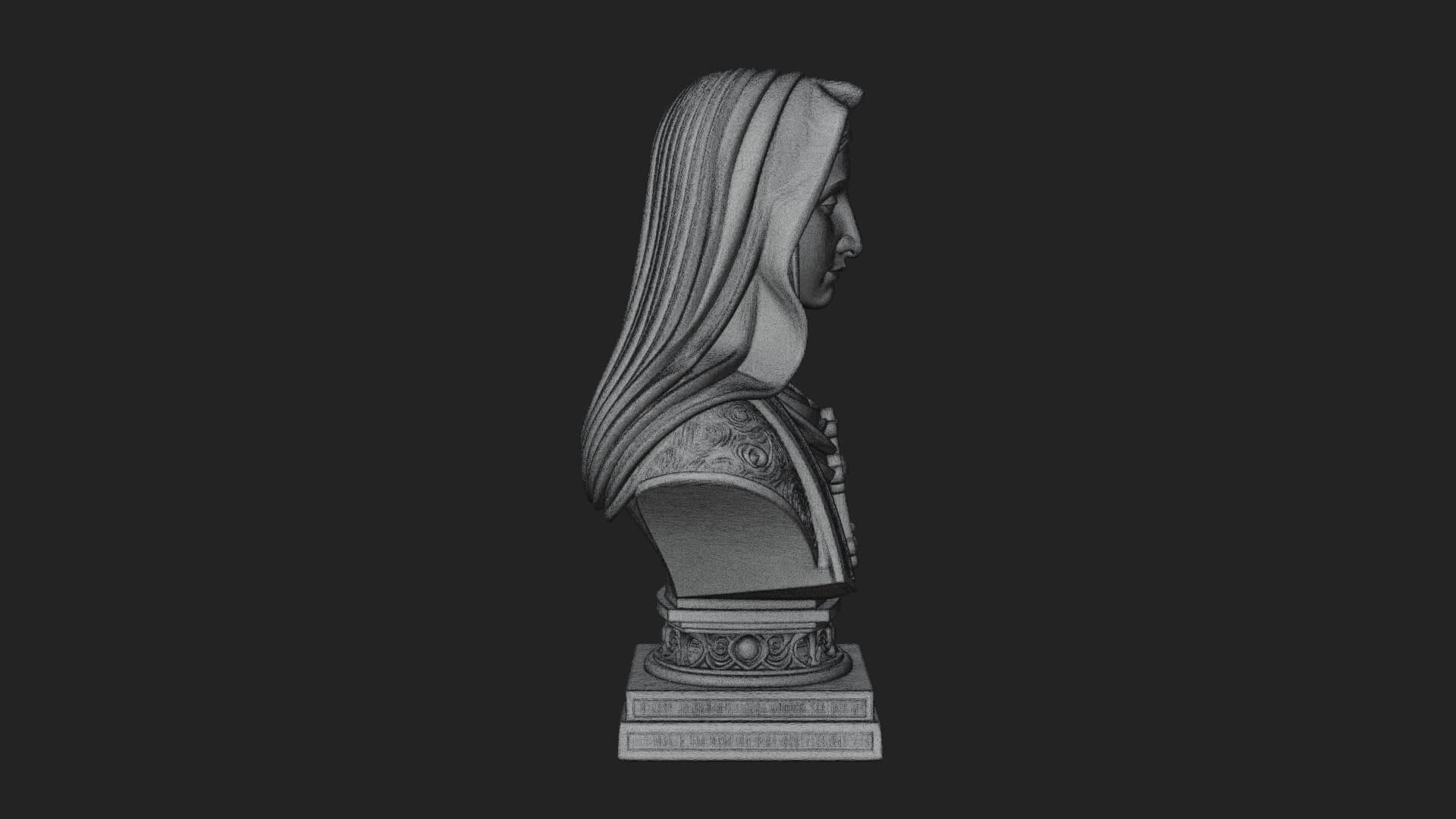 Veiled Saint Bust Statue Design 1 3D Print Model 3D Model