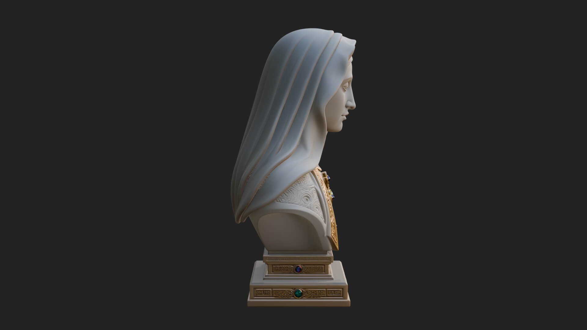 Veiled Saint Bust Statue Design 2 3D Print Model 3D Model