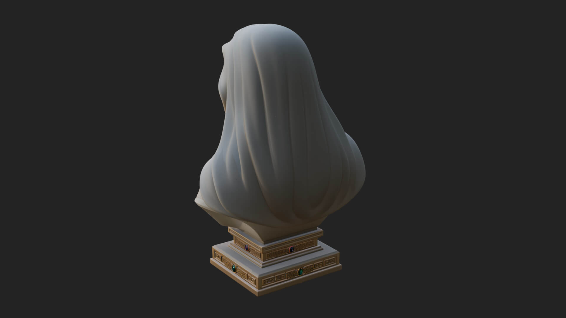 Veiled Saint Bust Statue Design 2 3D Print Model 3D Model