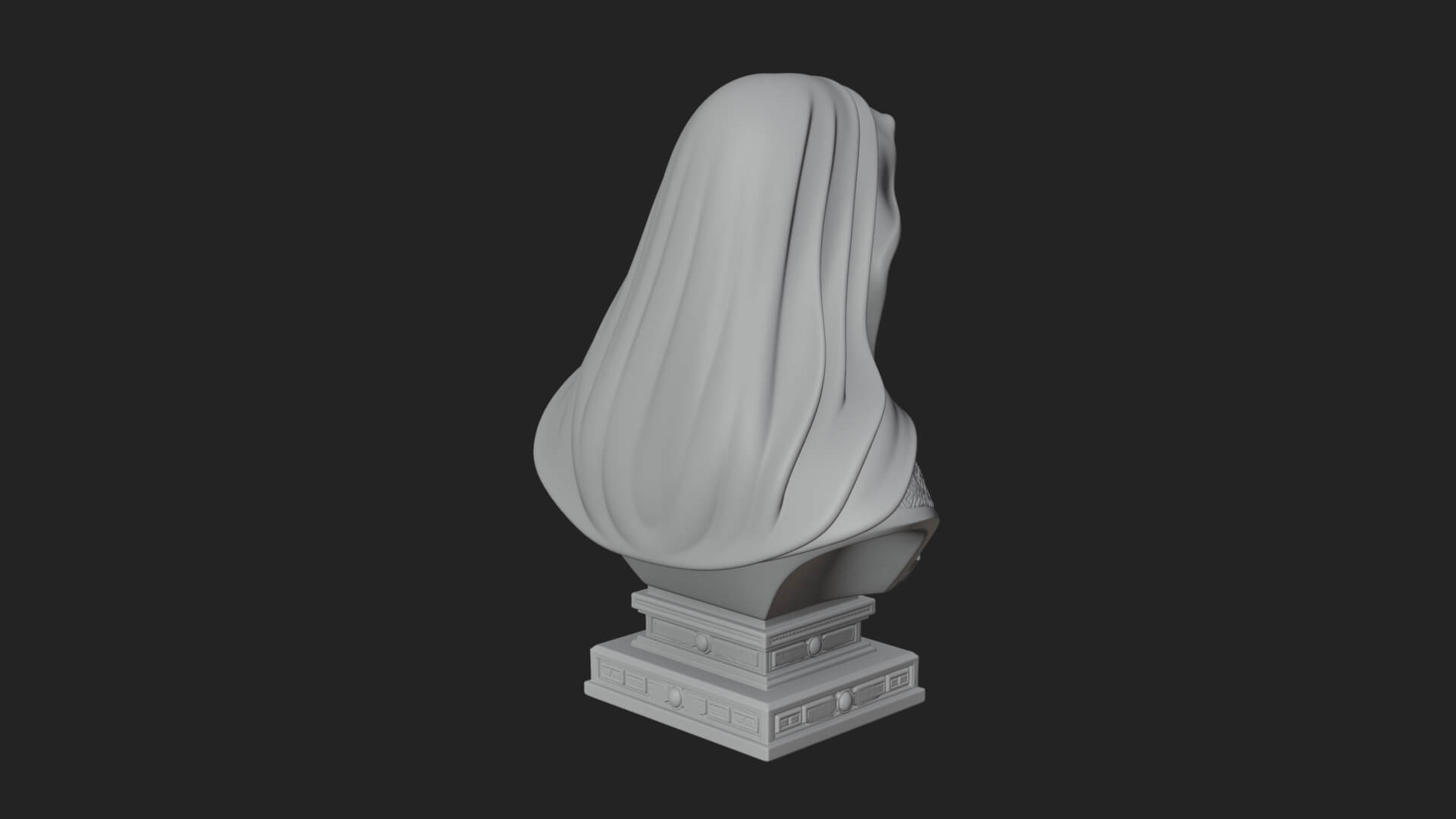 Veiled Saint Bust Statue Design 2 3D Print Model 3D Model