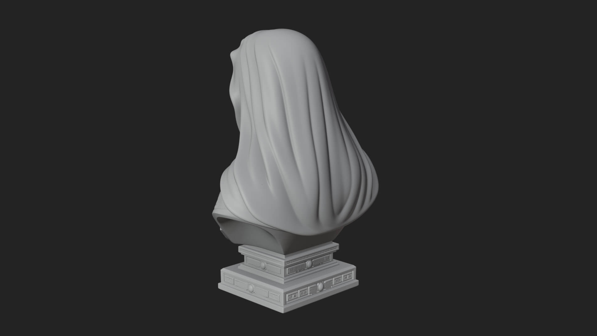Veiled Saint Bust Statue Design 2 3D Print Model 3D Model