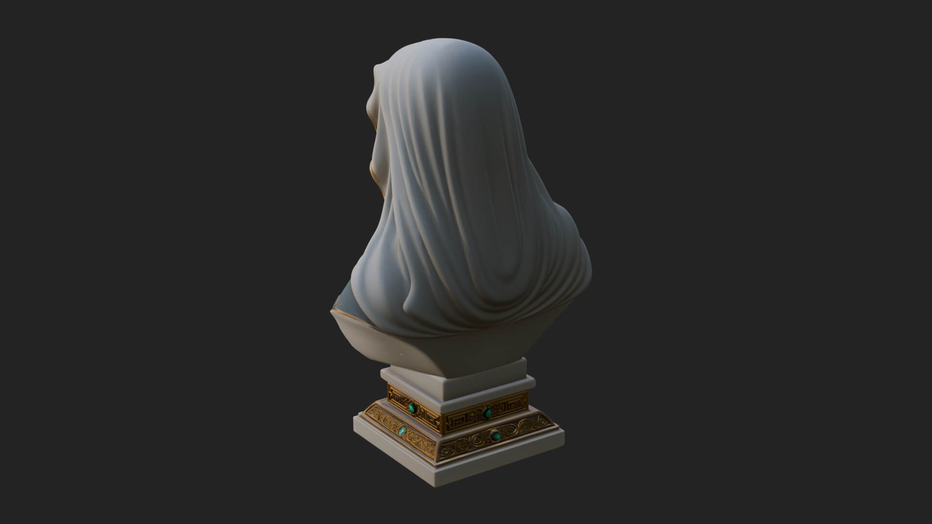 Veiled Saint Bust Statue Design 3 3D Print Model 3D Model