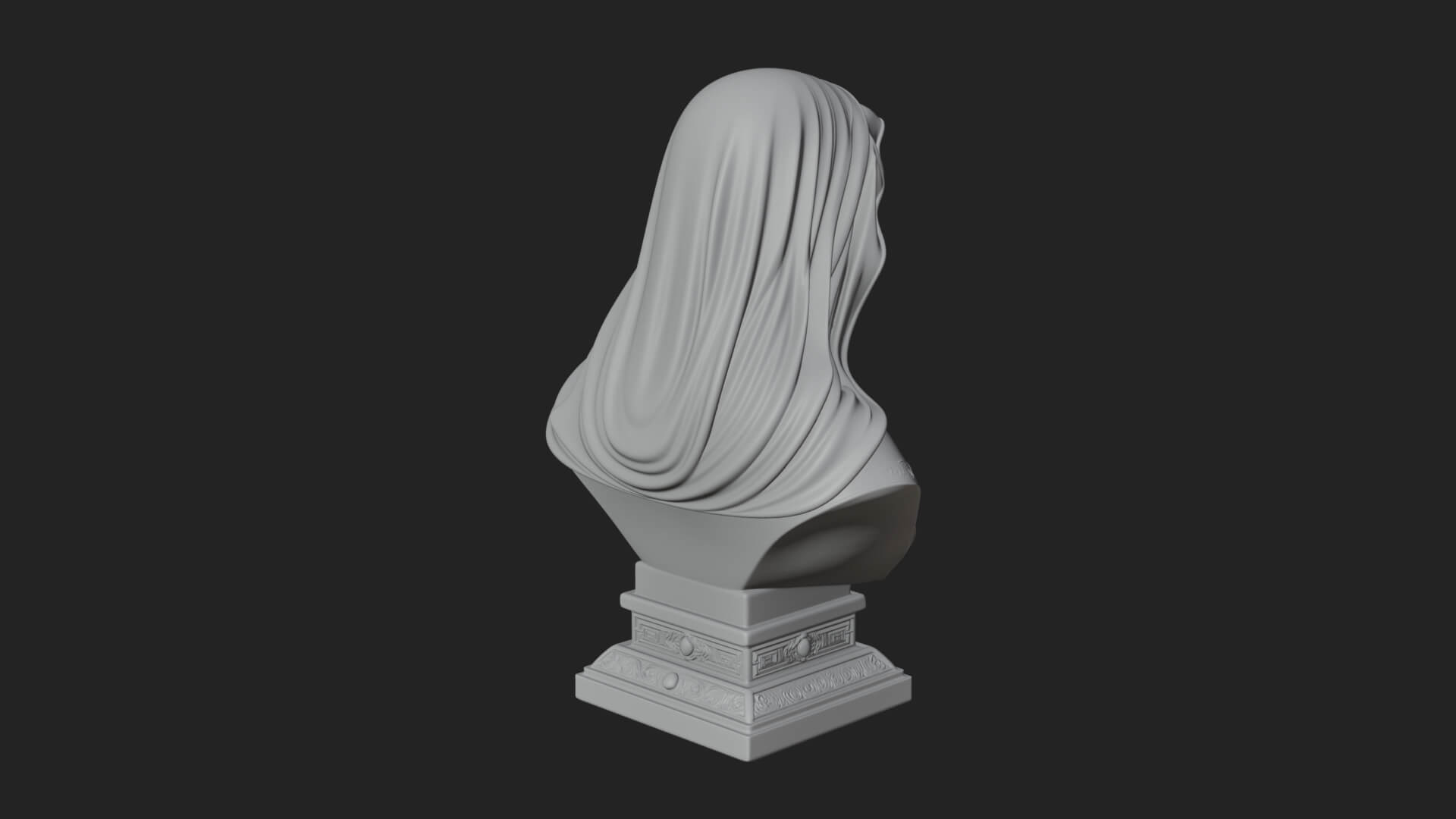 Veiled Saint Bust Statue Design 3 3D Print Model 3D Model