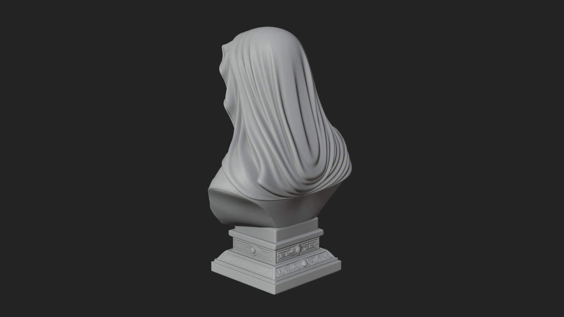 Veiled Saint Bust Statue Design 3 3D Print Model 3D Model