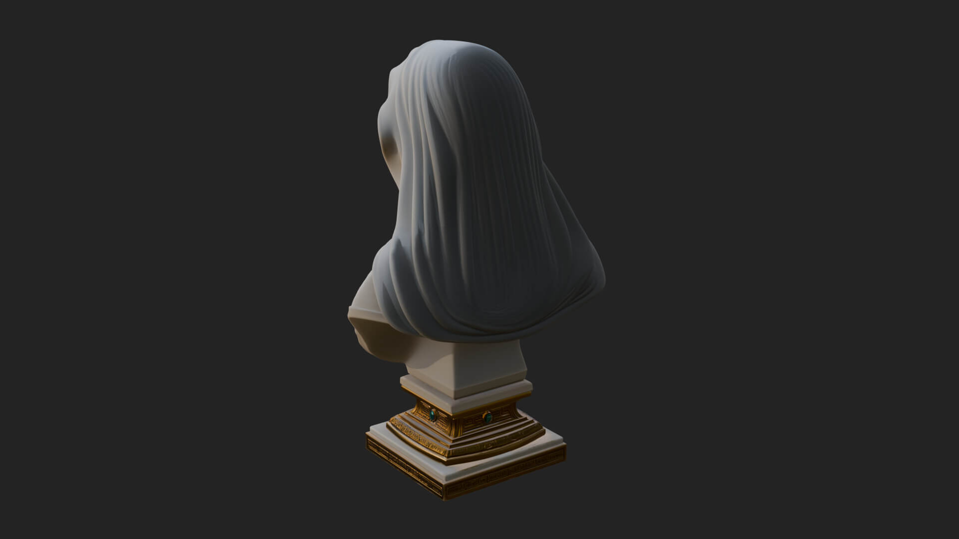 Veiled Saint Bust Statue Design 4 3D Print Model 3D Model