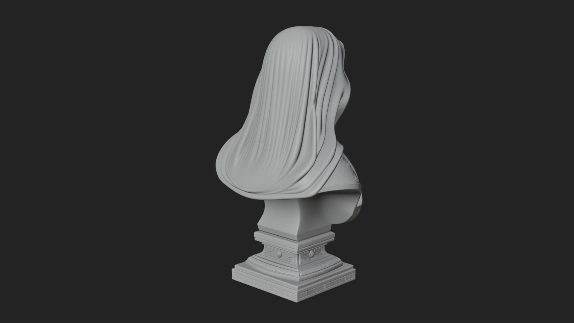 Veiled Saint Bust Statue Design 4 3D Print Model 3D Model