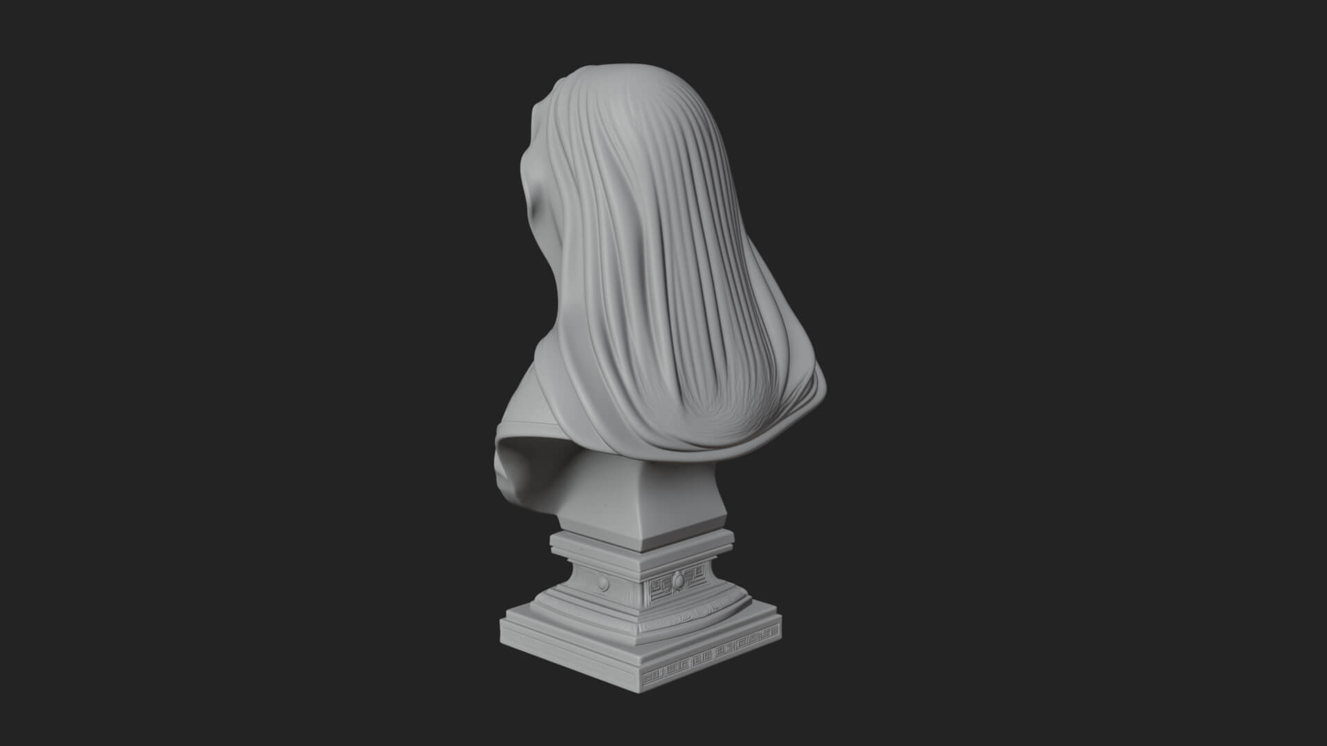 Veiled Saint Bust Statue Design 4 3D Print Model 3D Model