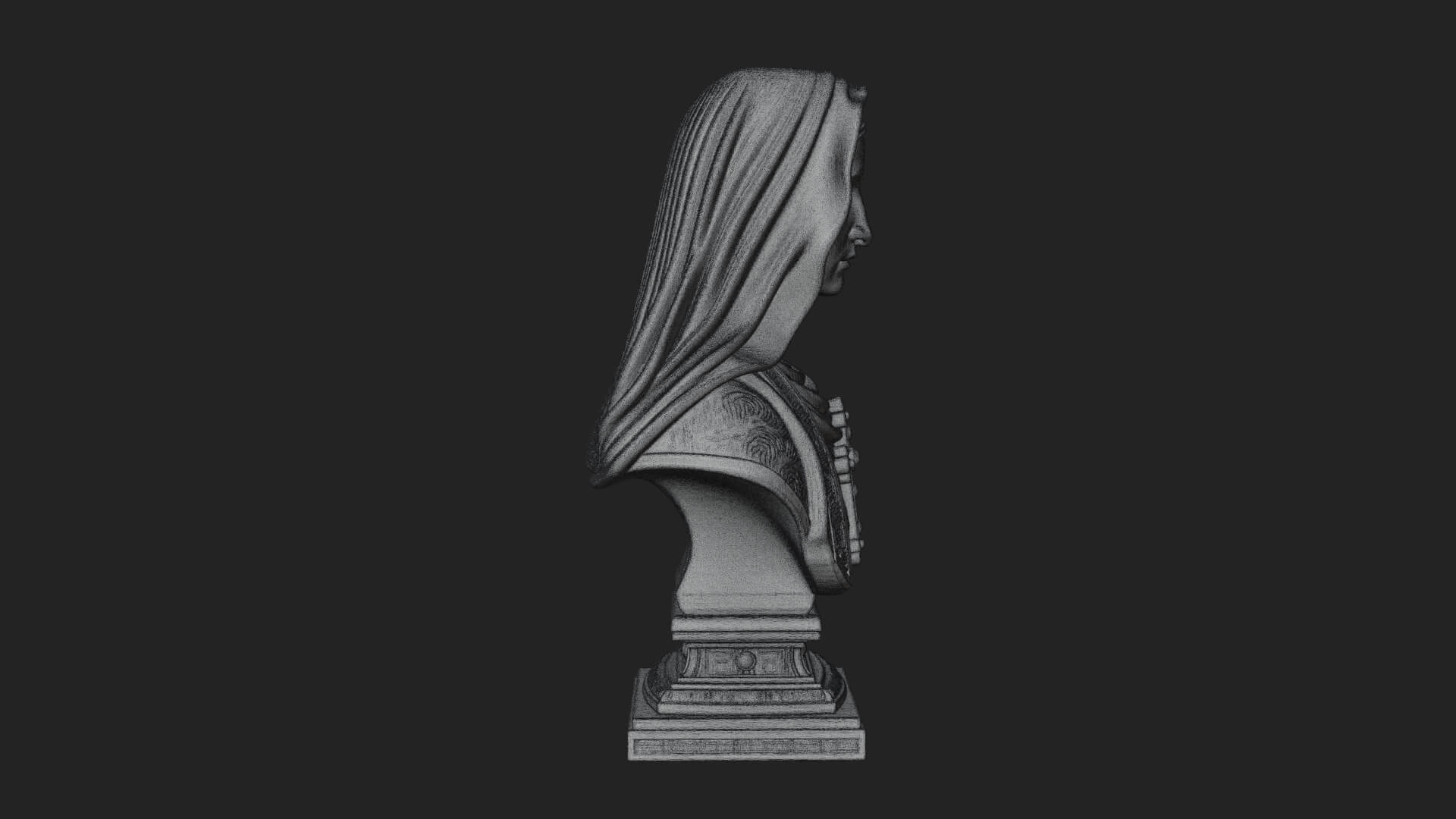 Veiled Saint Bust Statue Design 4 3D Print Model 3D Model