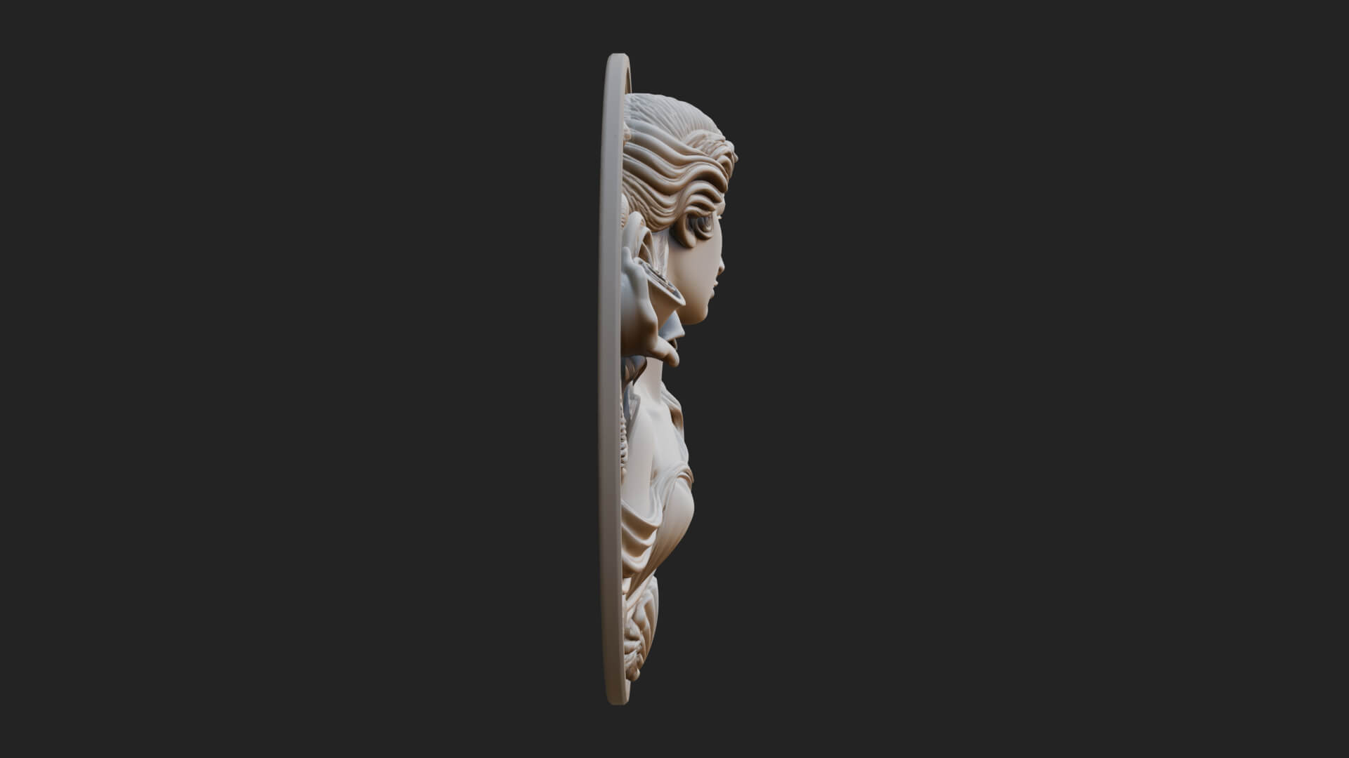 Venus with Roses Oval Plaque Design 1 3D Print Model 3D Model